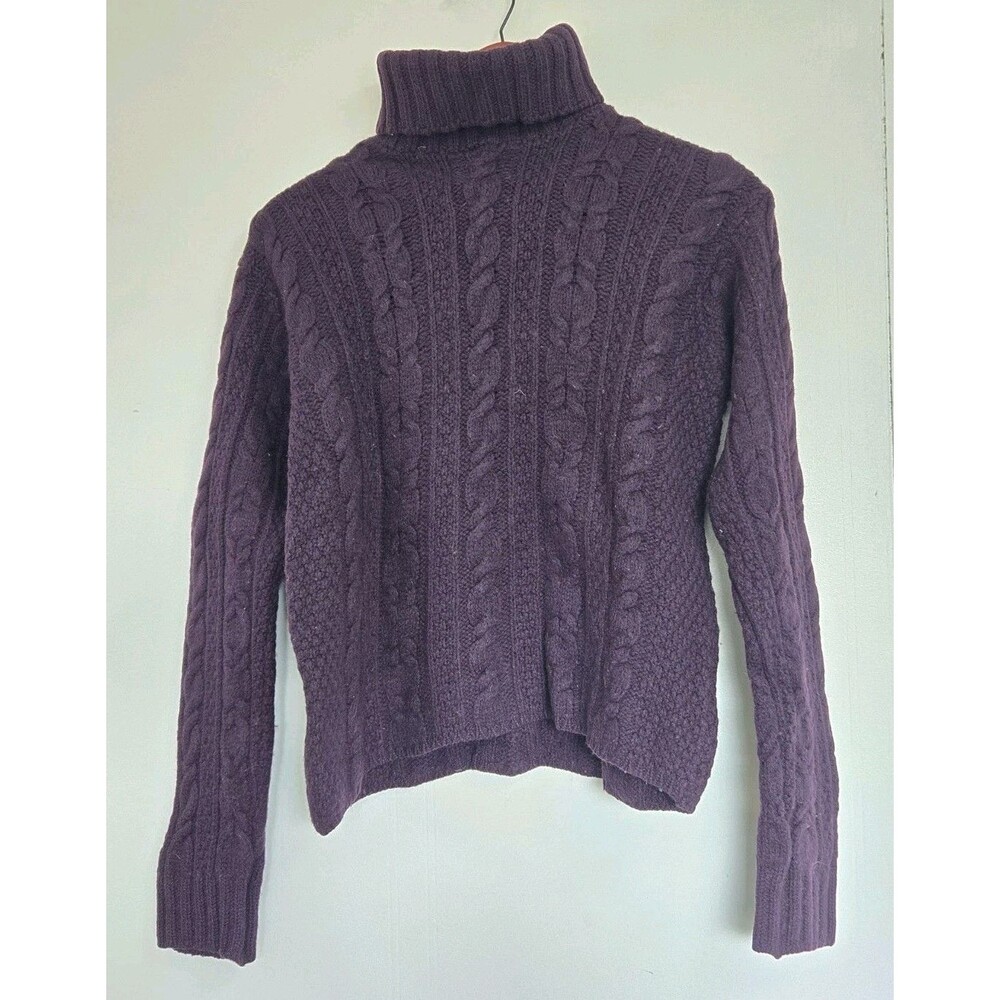 Inis Crafts Sweater Womens S 100% Merino Wool Cable Knit Turtleneck Fisherman